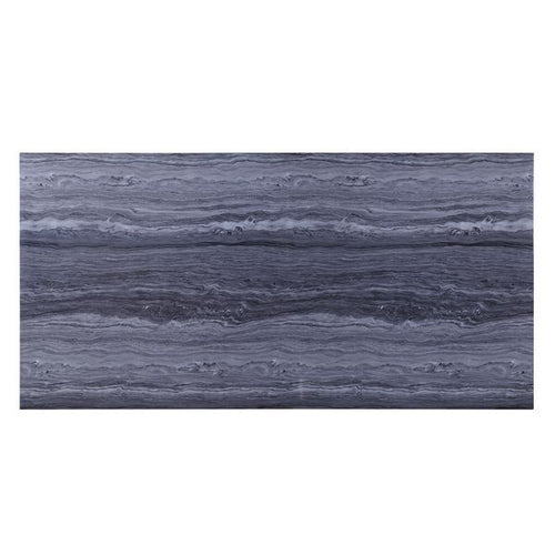 Acme DN00221-22 7 pc Cambrie mirrored silver metal and faux assure blue marble top dining table set