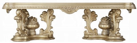 Acme DN00457 7 pc Astoria grand seville antique gold finish wood french inspired grand dining room set