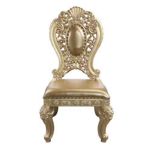 Acme DN00457 7 pc Astoria grand seville antique gold finish wood french inspired grand dining room set