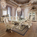 Acme DN00467 7 pc Astoria grand Vatican light gold and champagne finish wood french inspired grand dining room set
