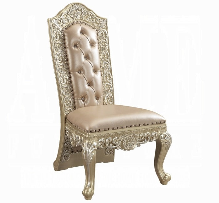 Acme DN00467 7 pc Astoria grand Vatican light gold and champagne finish wood french inspired grand dining room set