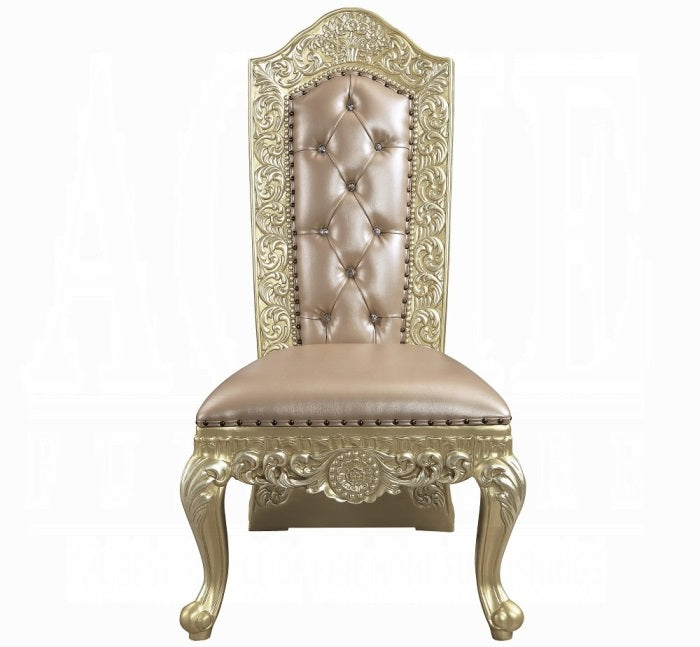 Acme DN00467 7 pc Astoria grand Vatican light gold and champagne finish wood french inspired grand dining room set