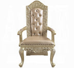 Acme DN00467 7 pc Astoria grand Vatican light gold and champagne finish wood french inspired grand dining room set