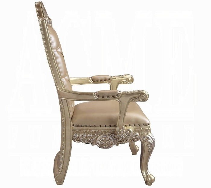 Acme DN00467 7 pc Astoria grand Vatican light gold and champagne finish wood french inspired grand dining room set