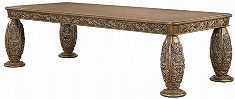 Acme DN00477 7 pc Astoria grand constantine antique gold finish wood french inspired baroque ornate dining table set