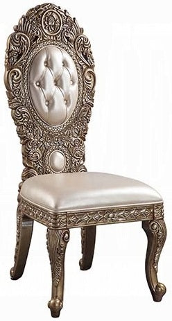 Acme DN00477 7 pc Astoria grand constantine antique gold finish wood french inspired baroque ornate dining table set