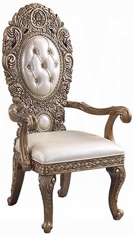 Acme DN00477 7 pc Astoria grand constantine antique gold finish wood french inspired baroque ornate dining table set