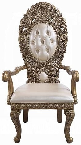 Acme DN00477 7 pc Astoria grand constantine antique gold finish wood french inspired baroque ornate dining table set