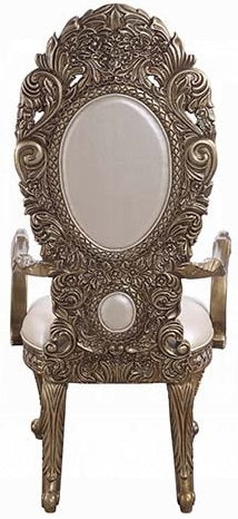 Acme DN00477 7 pc Astoria grand constantine antique gold finish wood french inspired baroque ornate dining table set