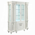 Acme DN00681  Vanaheim antique white finish wood 18th century french inspired baroque ornate dining buffet / hutch curio cabinet