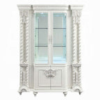 Acme DN00681  Vanaheim antique white finish wood 18th century french inspired baroque ornate dining buffet / hutch curio cabinet