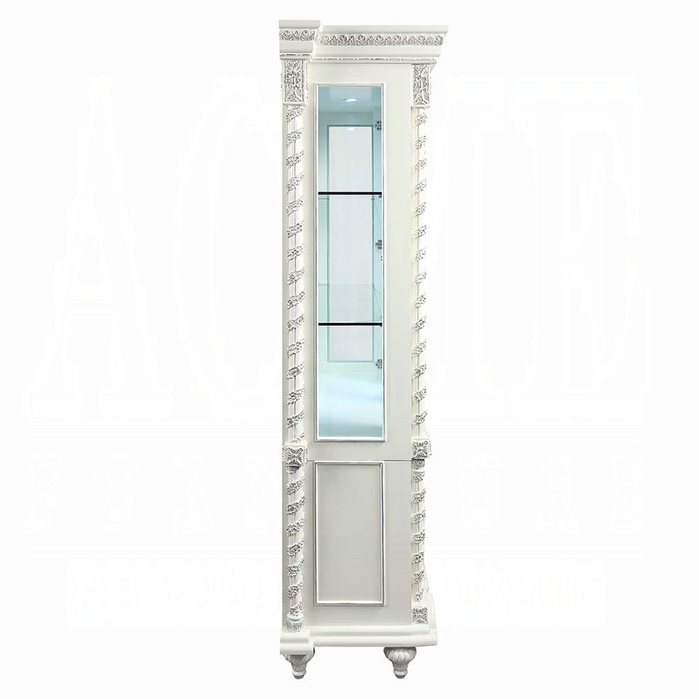 Acme DN00681  Vanaheim antique white finish wood 18th century french inspired baroque ornate dining buffet / hutch curio cabinet