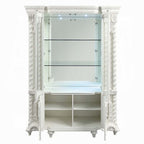 Acme DN00681  Vanaheim antique white finish wood 18th century french inspired baroque ornate dining buffet / hutch curio cabinet