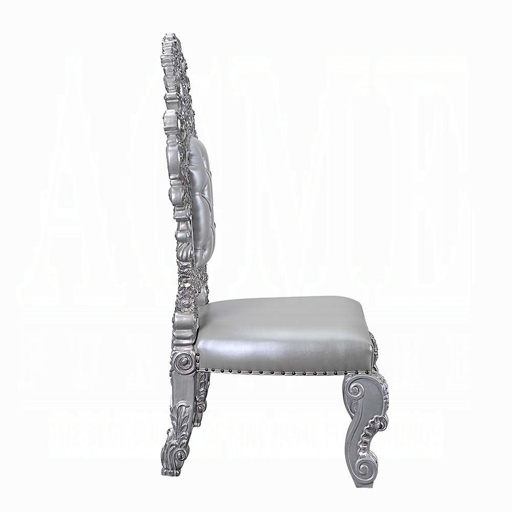 Acme DN00689 7 pc Valkyrie grey finish wood 18th century french inspired baroque ornate dining table set