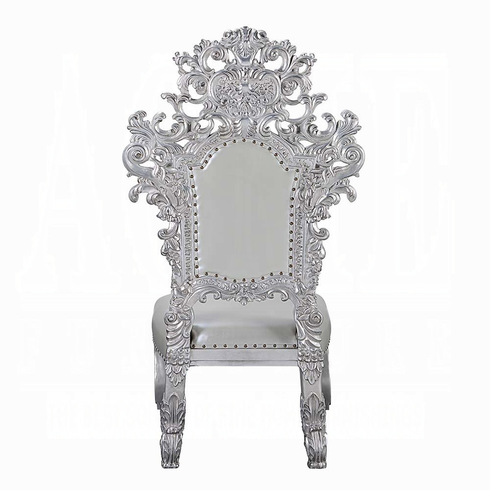 Acme DN00689 7 pc Valkyrie grey finish wood 18th century french inspired baroque ornate dining table set