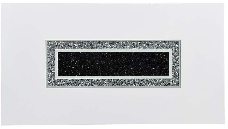 Acme DN00814 7 pc Orren ellis elizaveta white high gloss finish wood faux diamonds inlay dining table set