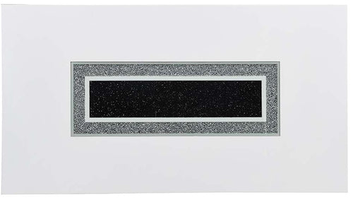 Acme DN00814 7 pc Orren ellis elizaveta white high gloss finish wood faux diamonds inlay dining table set