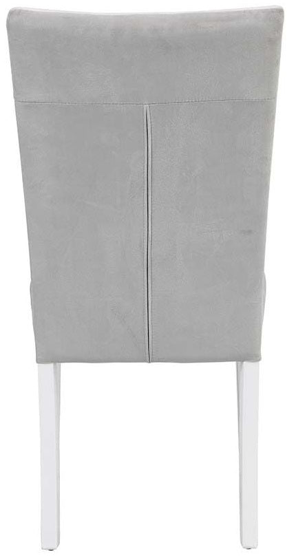 Acme DN00814 7 pc Orren ellis elizaveta white high gloss finish wood faux diamonds inlay dining table set