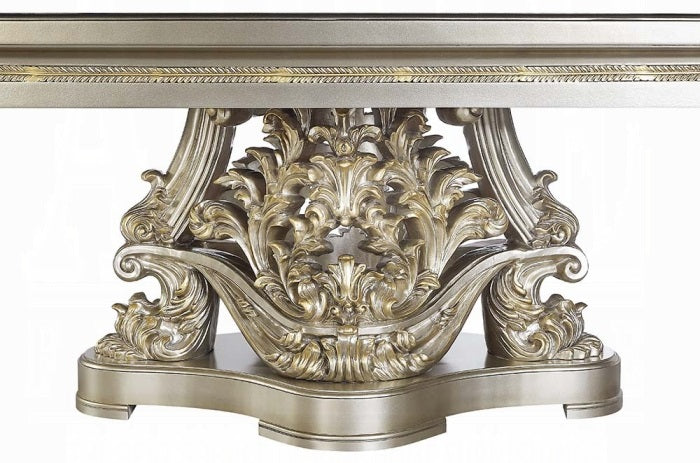 Acme DN01197-7PC 7 pc Astoria grand Danae champagne finish wood 18th century french inspired baroque ornate dining table set