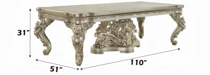 Acme DN01197-7PC 7 pc Astoria grand Danae champagne finish wood 18th century french inspired baroque ornate dining table set