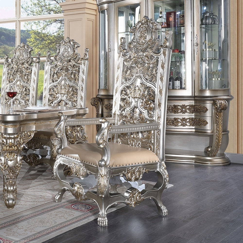 Acme DN01197-7PC 7 pc Astoria grand Danae champagne finish wood 18th century french inspired baroque ornate dining table set