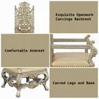 Acme DN01197-7PC 7 pc Astoria grand Danae champagne finish wood 18th century french inspired baroque ornate dining table set