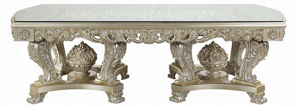Acme DN01208-7PC 7 pc Astoria grand Sorina antique gold finish wood 18th century french inspired baroque ornate dining table set