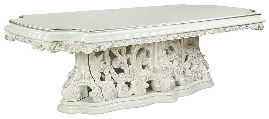 Acme DN01229-7PC 7 pc Astoria grand Adara antique white finish wood french inspired baroque ornate dining table set