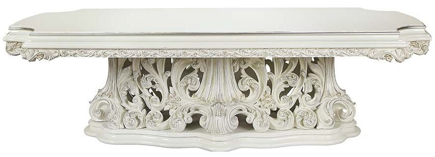 Acme DN01229-7PC 7 pc Astoria grand Adara antique white finish wood french inspired baroque ornate dining table set