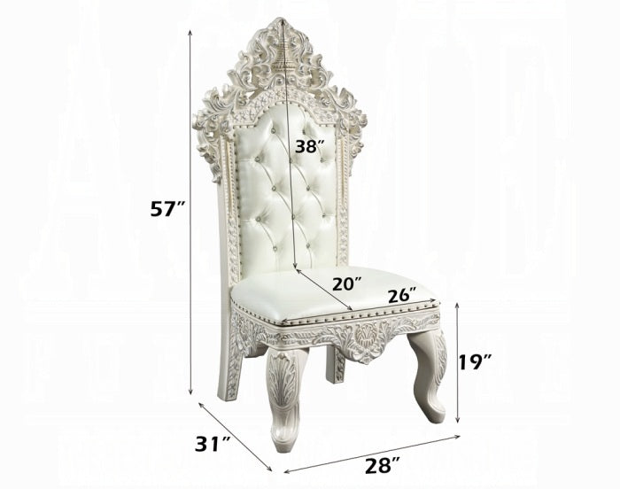 Acme DN01229-7PC 7 pc Astoria grand Adara antique white finish wood french inspired baroque ornate dining table set