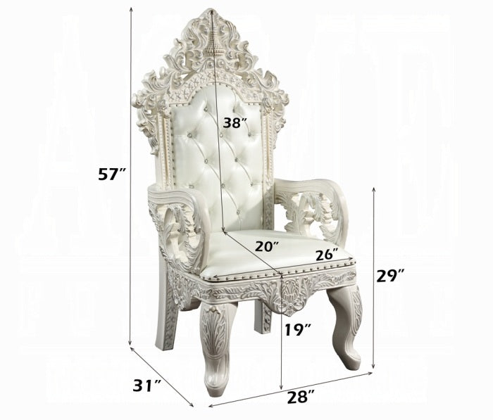 Acme DN01229-7PC 7 pc Astoria grand Adara antique white finish wood french inspired baroque ornate dining table set