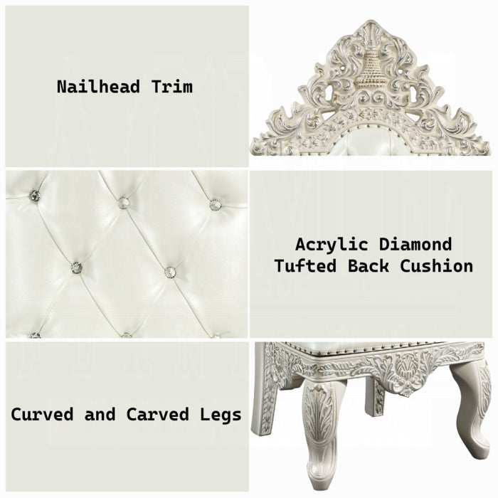 Acme DN01229-7PC 7 pc Astoria grand Adara antique white finish wood french inspired baroque ornate dining table set