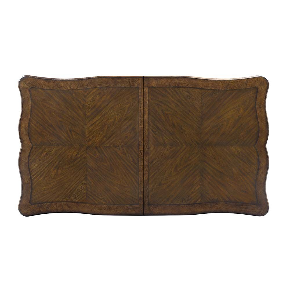 DN01356 7 pc Latisha antique oak finish wood carved ornate accents leg 96" dining table set