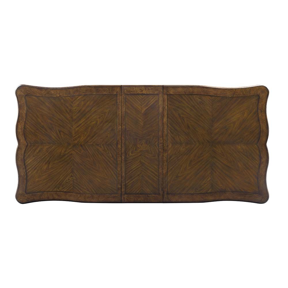 DN01356 7 pc Latisha antique oak finish wood carved ornate accents leg 96" dining table set