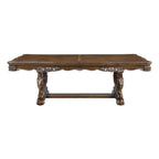 DN01357 7 pc Latisha antique oak finish wood carved ornate accents trestle base 114" dining table set