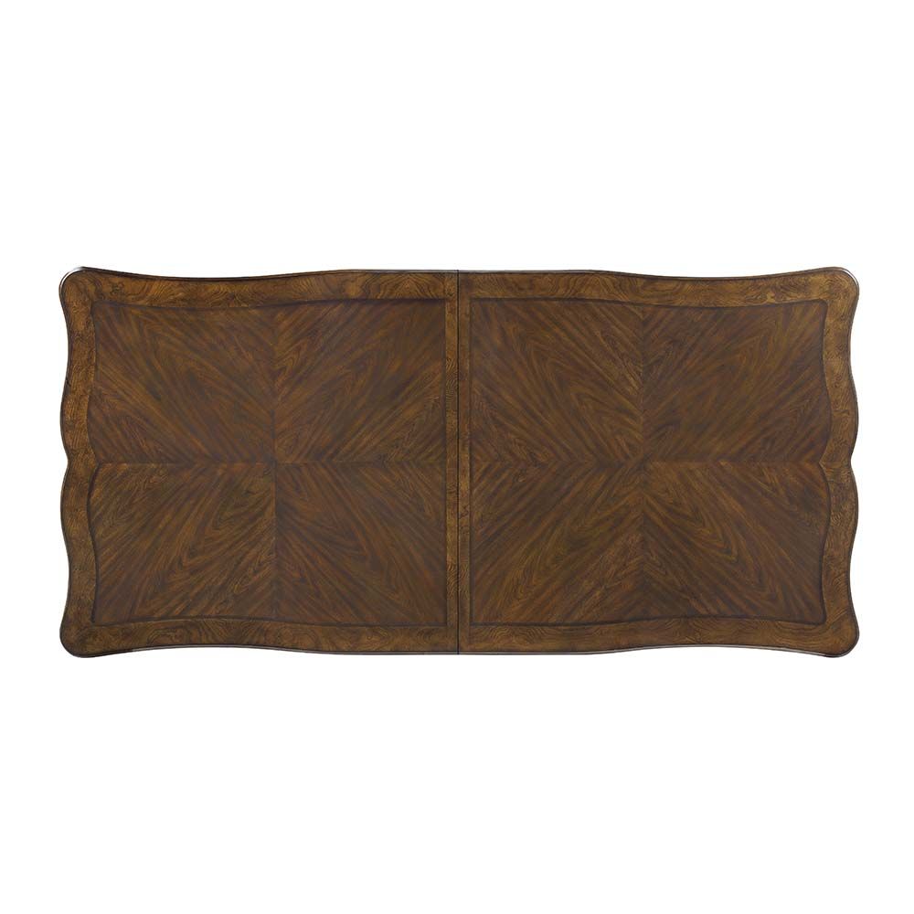 DN01357 7 pc Latisha antique oak finish wood carved ornate accents trestle base 114" dining table set