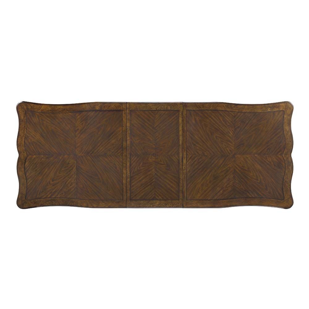 DN01357 7 pc Latisha antique oak finish wood carved ornate accents trestle base 114" dining table set