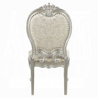 DN01368 7 pc Bently champagne finish wood carved ornate accents tempered glass top 114" dining table set