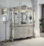 Acme DN01371 Bently champagne finish wood carved ornate accents curio china cabinet hutch and buffet
