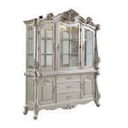Acme DN01371 Bently champagne finish wood carved ornate accents curio china cabinet hutch and buffet
