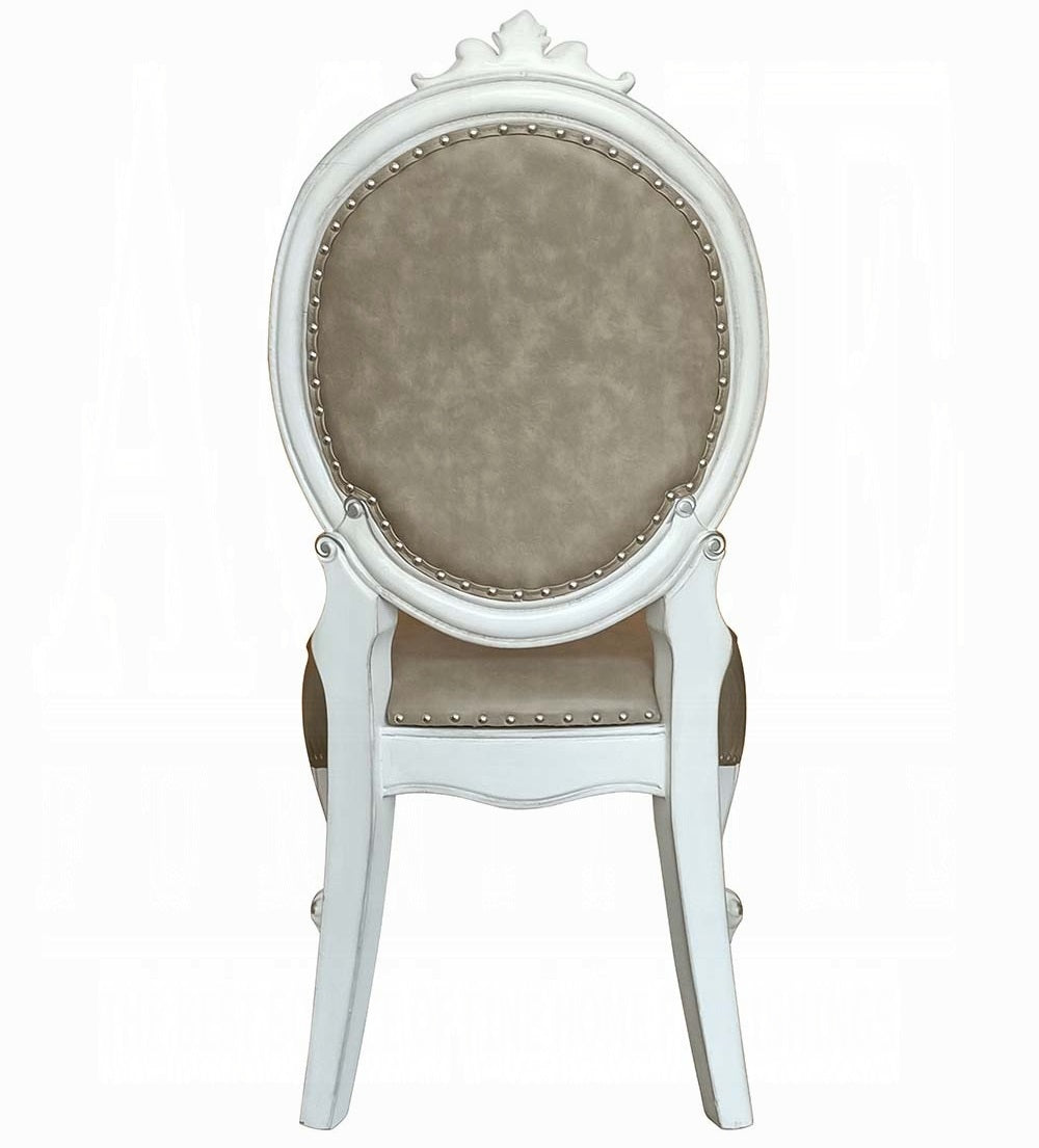 Acme 61130-DN01389-90 7 pc Astoria grand welton versailles bone white wash finish wood dining table set