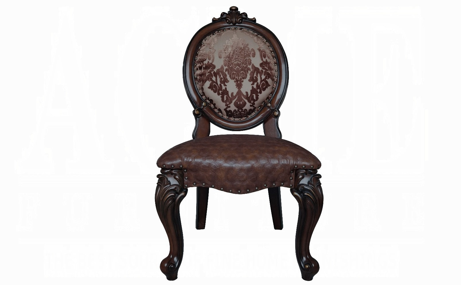 Acme DN01391 7 pc Astorai grand welton versailles cherry oak finish wood 60" round pedestal dining table set