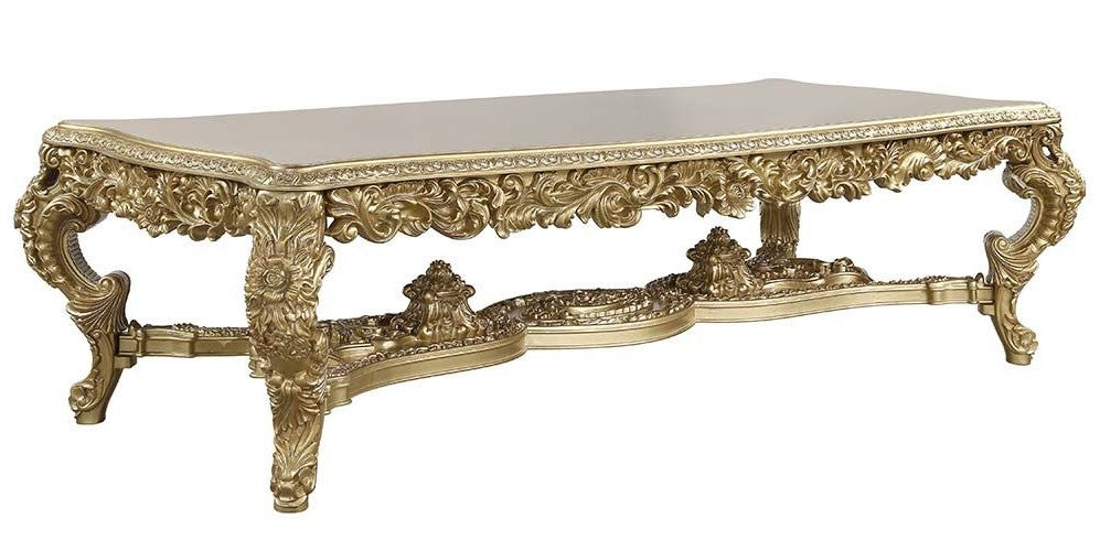 Acme DN01470-7PC 7 pc Astoria grand Bernadette gold finish wood 18th century french inspired baroque ornate dining table set