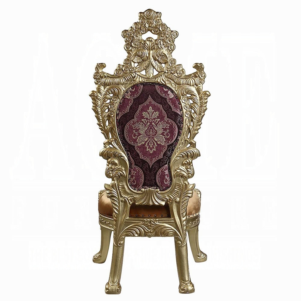 Acme DN01469-5PC 5 pc Astoria grand Bernadette gold finish wood 18th century french inspired baroque ornate 64" round dining table set