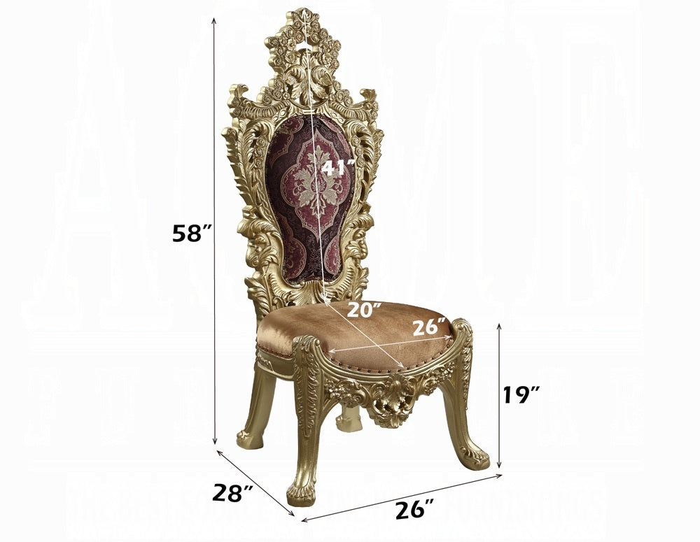 Acme DN01469-5PC 5 pc Astoria grand Bernadette gold finish wood 18th century french inspired baroque ornate 64" round dining table set