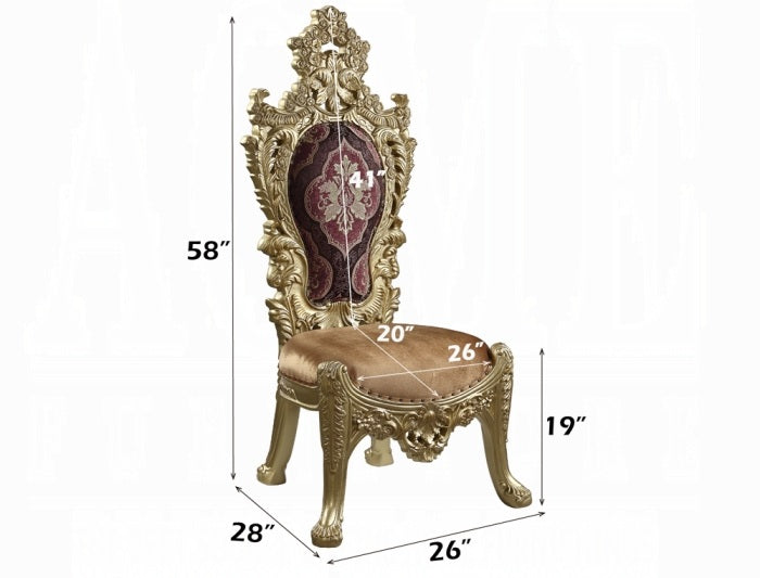 Acme DN01470-7PC 7 pc Astoria grand Bernadette gold finish wood 18th century french inspired baroque ornate dining table set