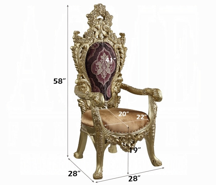 Acme DN01470-7PC 7 pc Astoria grand Bernadette gold finish wood 18th century french inspired baroque ornate dining table set