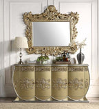 Acme DN01473 Astoria grand Bernadette gold finish wood 18th century french inspired baroque ornate dining buffet server sideboard hall entry cabinet