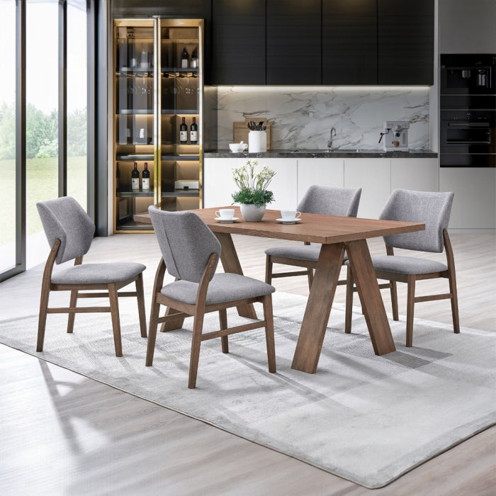 Acme DN04195-5PC 5 pc Sarha walnut finish wood mid-century modern dining table set