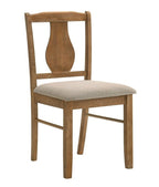 Acme DN01804-5PC 5 pc Kayee weathered oak finish wood dining table set fabric chairs